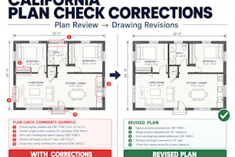 fix california plan check corrections, revise city permit drawings