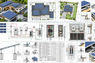 design solar pv systems, layouts and electrical drawings