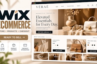 design wix ecommerce store, wix online shop, product pages and checkout setup