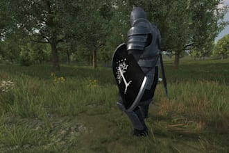 create custom armor, weapons, helmet, rig model for bannerlord, skyrim, ck3 mod