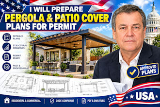 prepare pergola and patio cover plans for permit
