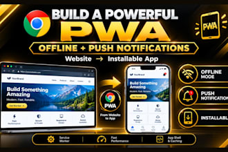 build a pwa with offline support and push notifications