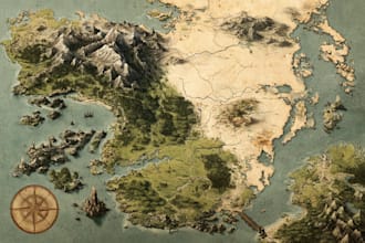 draw unique a map illustration