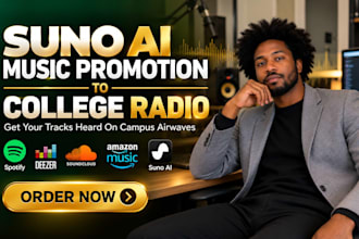 do your suno ai music promotion to college radio stations