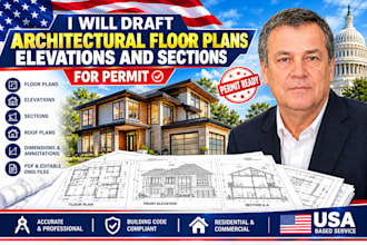 draft architectural floor plans elevations and sections
