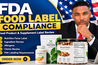 review food product and supplement label for fda compliance, nutrition facts