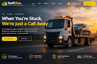 design redesign wix towing website roadside assistance website tow truck website