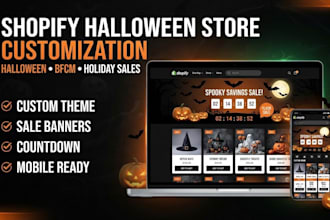 customize shopify halloween, black friday, cyber monday holiday sale store SEO
