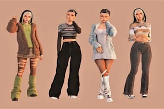 create custom imvu 3d models, clothes, sims 4 cc and accessories