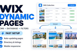 build wix dynamic pages wix cms database velo filters directory site automations