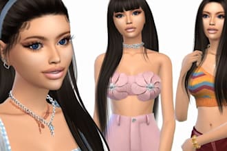 create unique custom sims for sim 4 unique sims, and design cc mods, sim facial