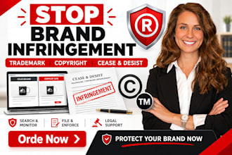 draft a trademark or copyright infringement cease