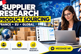 do supplier research, product research, source shopify and fba products