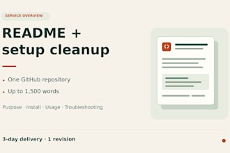 clean up your github readme and repository setup guide