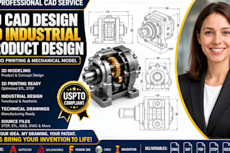 design mechinicals , 3d cad models and dfm for manufacturing