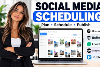 schedule social media post via hootsuite, loomly, buffer, metricool and publer