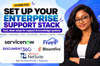 setup servicenow searchunify five9 document360 bloomfire capacity netsuite brevo