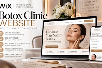 design a wix botox clinic website with online booking and SEO