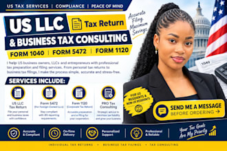 file us llc tax return, form 1040, form 5472, form 1120 pro tax consulting