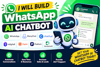 build whatsapp ai chatbot manychat chatfuel indigitall zapier podium vendastaai