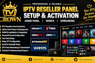 activate reseller panels, admin panels, whmcs, and rebranding services