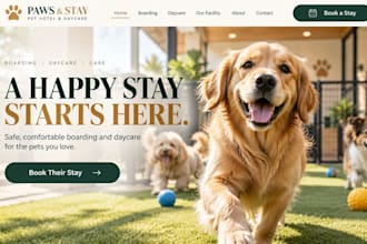 build wix pet boarding website dog daycare site kennel pet hotel booking website