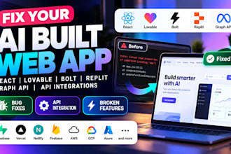 fix bugs in your react, ai built web, graph API, bolt, develop lovable replit