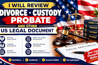 divorce custody probate and other US legal document