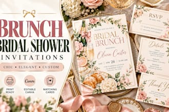 design brunch shower invitations chic and custom shower cards