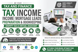 tax income mortgage leads preparation bookkeeping shopify tax virtual assistant