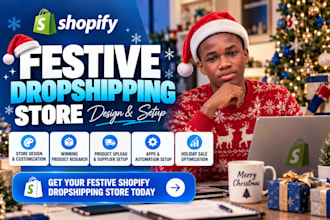 christmas shopify store design redesign christmas dropshipping store