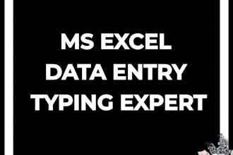 do accurate data entry ms excel,  typing and web research