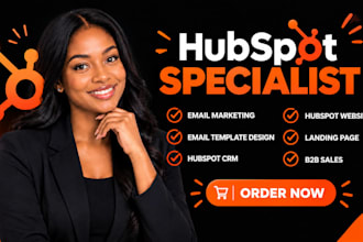 setup hubspot CRM, email templates, hubspot landing page, hubspot website