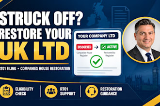 restore dissolved UK company, reinstate struck off UK ltd with rt01