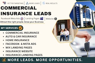 commercial insurance leads auto car wix landing page home facebook ads website