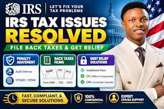 resolve irs tax issues, file back taxes, and remove tax penalties