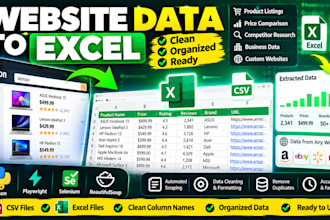 scrape website data into clean CSV or excel files