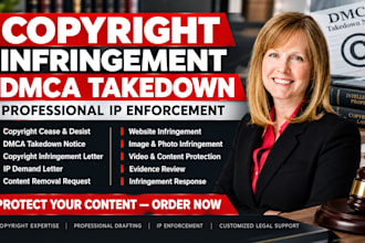 draft a copyright and trade mark cease and desist letter or dmca takedown notice