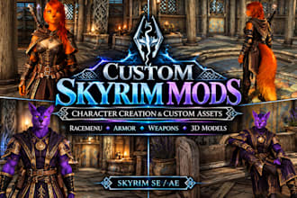 create unique skyrim racemenu characters, armor and weapons for se ae