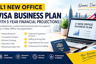 create an l1 new office visa business plan with 5 year financial projections