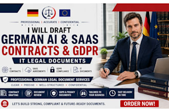 draft german ai technology contracts saas gdpr agreements and IT legal documents