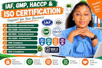 do accredited iaf, gmp, haccp, iso 27001 13485, 9001, 42001, soc 2 certification