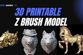zbrush 3d printing draw jewelry 3d head bust sculpture 2d character to 3d models