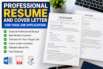 write a professional resume and cover letter for your job application
