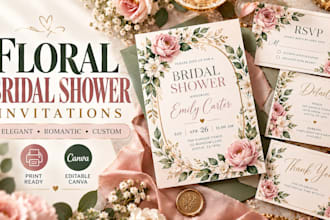 design floral shower invitation elegant and custom shower cards