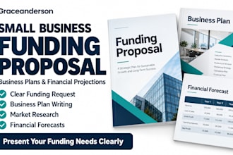 write a small business funding proposal and business plan with financials