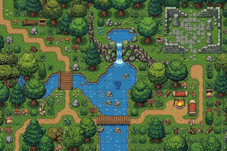 create top down pixel art tileset rpg maker game assets tilemap 2d game art
