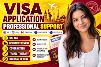 assist with UK USA canada schengen australia visa application