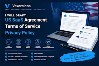 draft US saas agreement, saas contract, terms of service and privacy policy