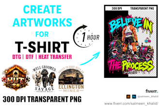 create halftone dtf dtg png print ready files for t shirt